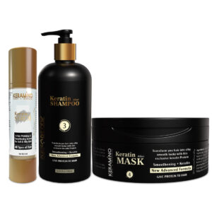 KERAMINO ELEMENT PROFESSIONAL Keratin After Care Shampoo, Mask & Serum – Advanced Post-Keratin Hair Care Pack for Strength, Shine & Frizz Control Combo(250 Ml + 50 Ml)