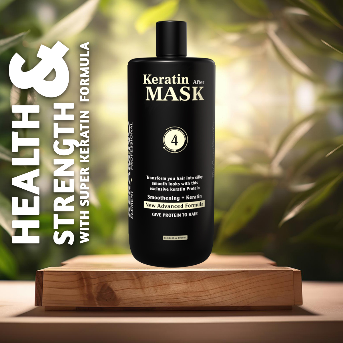 KERAMINO ELEMENT PROFESSIONAL Keratin After Care Mask – Intense Repair & Moisture Boost, Frizz Control, Smoothness & Shine, Sulfate-Free, Color-Safe Deep Treatment for Keratin-Treated Hair, 1000 ml - Image 2