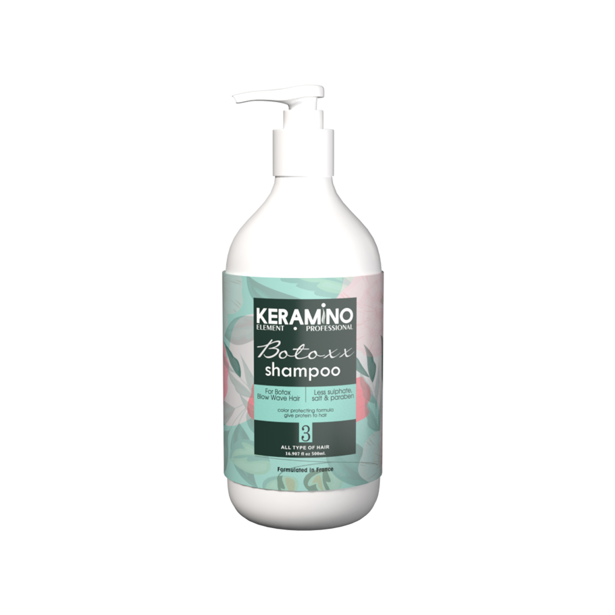 KERAMINO Element Professional BOTOX Shampoo 500ml | Deep Repair & Strengthening Formula | Sulfate-Free Cleanser for Damaged, Dry, Colored & Chemically Treated Hair | Salon Quality Care