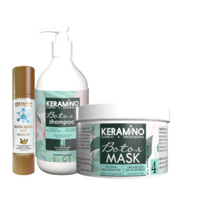 Keramino Botox Shampoo, Mask & Serum – Advanced Repair & Smoothing System for Dry, Damaged & Color-Treated Hair